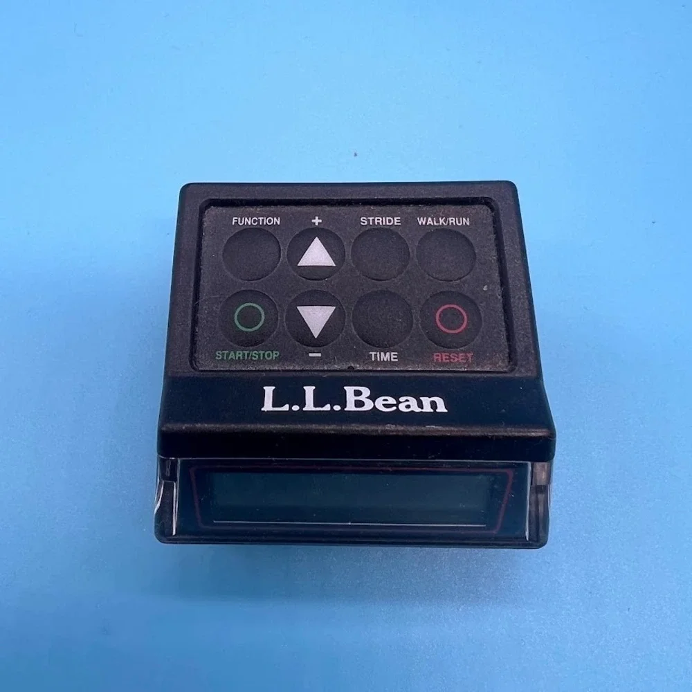 LL Bean Electronic Pedometer Walk Run Stopwatch Clock W/belt Clip TESTED WORKS